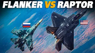 Differential Thrust Su-27 Flanker Vs F-22 Raptor | DOGFIGHT | Digital Combat Simulator | DCS |