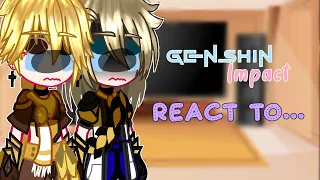 Genshin Impact react to...🌚[]Aether Harem🛐[] []Short like Xiao💚[]