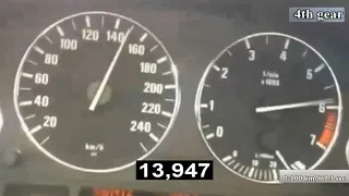 0-180 km/h acceleration BMW 530i E39 231 Hp manual gearbox hızlanma/ускорение