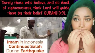 This is Call iman -Heavy Earthquake during Prayer in Indonesia where imam continue reciting Reaction