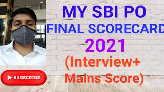 SBI PO scorecard 2021 | Final Scorecard SBI PO...Mains Marks+Interview