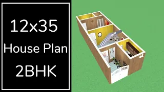 12x35 House Design 3BHK || Tiny 3BHK House Plan || 420 SQFT Ghar Ka Naksha || Small Home Design