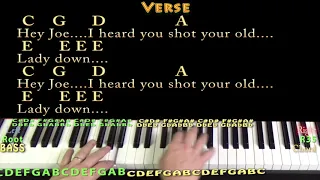 Hey Joe (Traditional) Piano Cover Lesson with Chords & Lyrics - Arpeggios