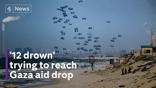 Gaza airdrop tragedy: 12 drown recovering aid from sea