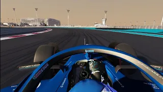 Alonso onboard at the updated Yas Marina Circuit.