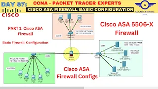 CCNA DAY 67: Cisco ASA Firewall Basic Configuration in Packet Tracer | Cisco ASA Basic Configuration