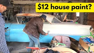 Painting an Oldsmobile with $12 house paint and a $20 paint gun 🤯