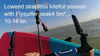 Strapless kitefoiling with peak4 5m², lowend session.