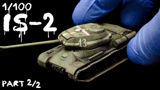 Tiny 1/100 scale IS-2 Heavy Tank Painting Tutorial, Part 2/2