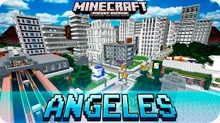 Minecraft PE Maps - HUGE Blocks Angeles City Map with Download - MCPE 1.0 / 1.0.0