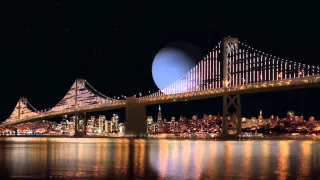 Bay Bridge, CA - What if the Planets replace with the Moon (Size Comparison)