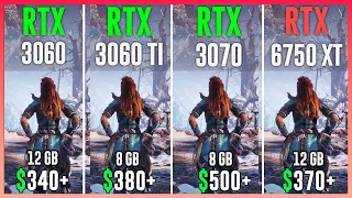 RTX 3060 vs RTX 3060 TI vs RTX 3070 vs RX 6750 XT - Test in 12 Games