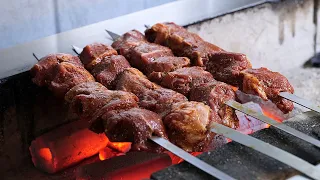 thick lamb BBQ - shashlik / 양념까지 직접 만드는 두툼한 양고기 샤슬릭 / korean street food