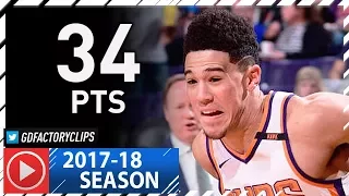 Devin Booker Full Highlights vs Hawks (2018.01.02) - 34 Pts, 7 Ast, CLUTCH!