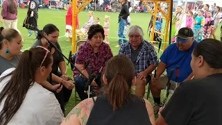 Retiring the flags 2nd session - Steiger Butte Singers @ Klamath Tribes Restoration Celebration 2018