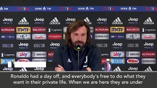 'Ronaldo's day off is his responsibility' - Pirlo gives diplomatic answer after reported rule break