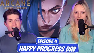 JINX'S EXPLOSIVE ENTRANCE! | Arcane Fiancé Reaction | Ep 4 "Happy Progress Day!”
