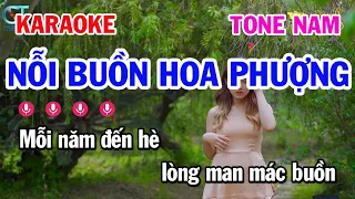 Karaoke Nỗi Buồn Hoa Phượng - Tone Nam Nhạc Sống Rumba