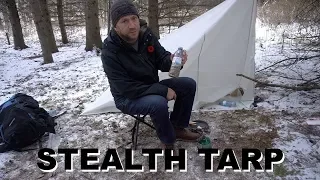 City Stealth Camping In The Snow With A Tarp