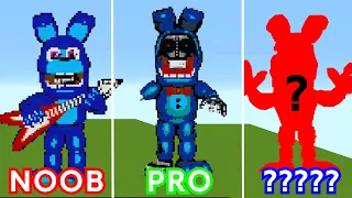 NOOB  PRO  HACKER  GOD FNaF Bonnie Minecraft Pixel Art