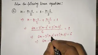 Class 8 Chapter 2 Ex 2.5 Question 6 | m-(m-1)/2=1-(m-2)/3 find value of m