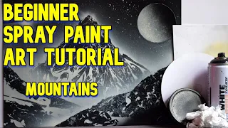 BEGINNERS Spray Paint Art Tutorial - Episode 06 (Mountains)