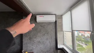 Complex installation of a simple air conditioner.