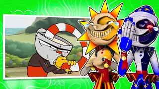 Funny Cuphead Animations REACT with Sun and Moon