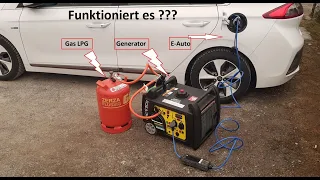 E-Auto Laden mit Notstrom und Verbrauchstest, des Champion DualFuel LPG/Benzin 3500E für Blackout ??