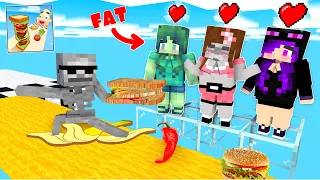 Monster School : Fat Girls and SANDWICH RUNNER CHALLENGE - Minecraft Animation