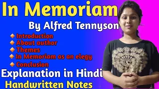 In Memoriam by Alfred Tennyson | In Memoriam by Alfred Lord Tennyson Summary | In Memoriam