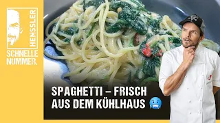 Schnelles Spaghetti mit Spinat und Knoblauch Rezept von Steffen Henssler | Günstige Rezepte