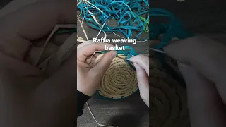 Raffia weaving basket