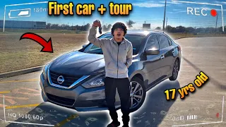 BUYING MY FIRST CAR AT 17! + CAR TOUR / DRIVE🔥✍🏻