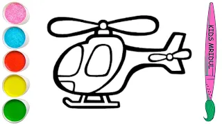 Drawing, painting and coloring Helicopter for kids and Toddlers || Helicopter Art Easy || Kids Draw