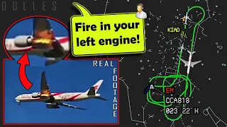 Air China has LEFT ENGINE FIRE ON TAKEOFF from Dulles!