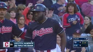 TB@CLE: Abraham triples off the wall in left-center