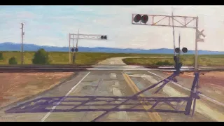 OIL PAINTING DEMO in REAL TIME mojave railroad crossing