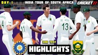 INDIA Vs SOUTH AFRICA - 3rd Test Day 1 Highlights|India Tour Of South Africa|Cricket22 Gameplay1080p