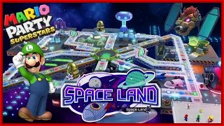 Space Land - Full Board - Mario Party Superstars - Mario vs Luigi vs Wario vs Waluigi