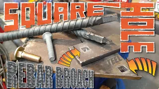 Drill Square holes in steel with REBAR   -NO SPECIAL TOOLS needed