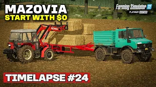 LOADING STRAW BALES!! [Mazovia Start With $0] FS22 Timelapse # 24