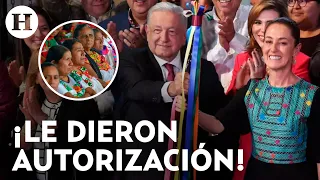 ¿Pidió permiso? AMLO responde a críticas por entrega de bastón de mando a Claudia Sheinbaum