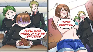 I was too fat that I didn't fit so I wore clothes for boys... [Manga Dub]