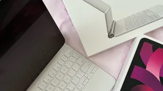 ipad air 5th generation (pink), apple magic keyboard ✧˚ ༘ ⋆｡♡˚ — unboxing, setup & accessories