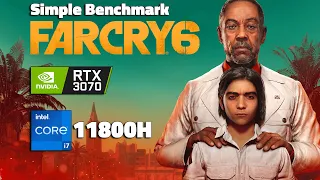 Far Cry 6 // RTX 3070 (8GB + 140w) Laptop + Intel 7 11800H // 1080p + Ultra Benchmark