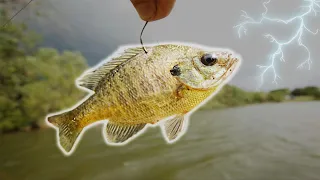 Fishing With BLUEGILL As Bait Before HUGE THUNDERSTORM!!