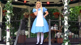 Alice from Alice in Wonderland Distanced Character Interaction at Epcot, United Kingdom Pavilion