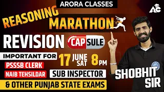 REASONING MARATHON | REVISION CAPSULE | SATURDAY | LIVE | 08:00 PM | BY SHOBHIT ARORA SIR