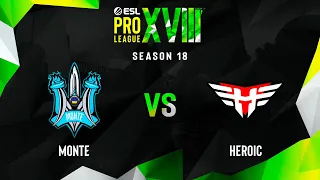 Monte vs Heroic | Map 1 Mirage | ESL Pro League Season 18